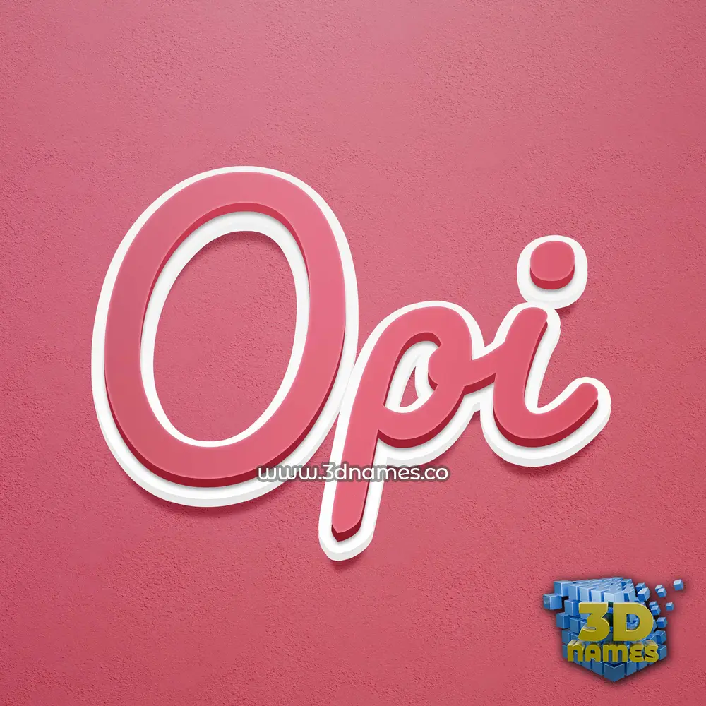 opi in Red Scribble style - 3D name wallpaper