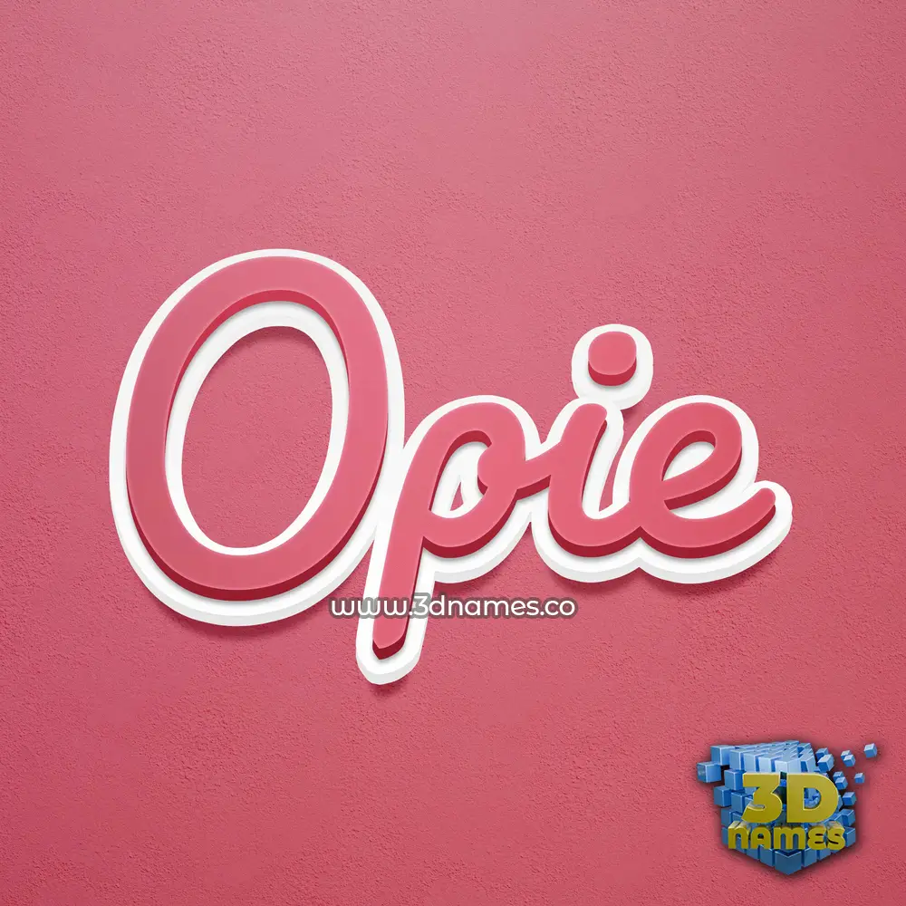 opie in Red Scribble style - 3D name wallpaper