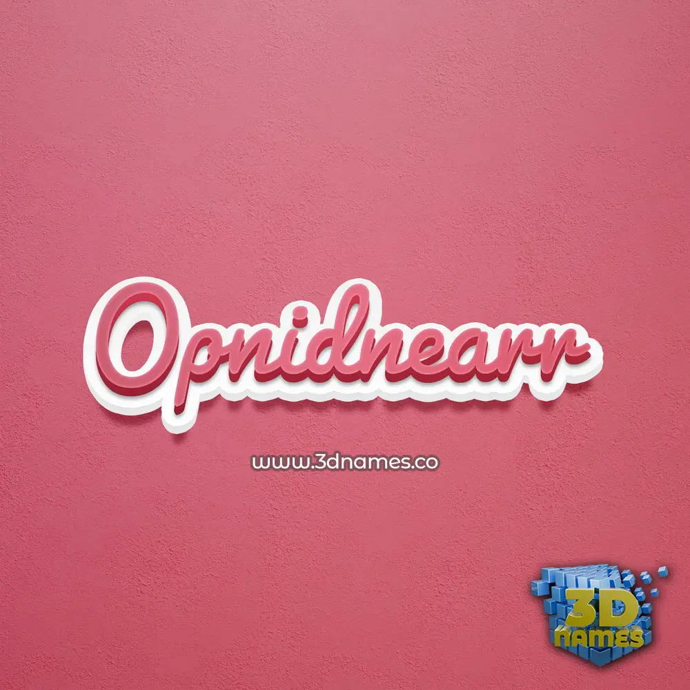 opnidnearr in Red Scribble style - 3D name wallpaper