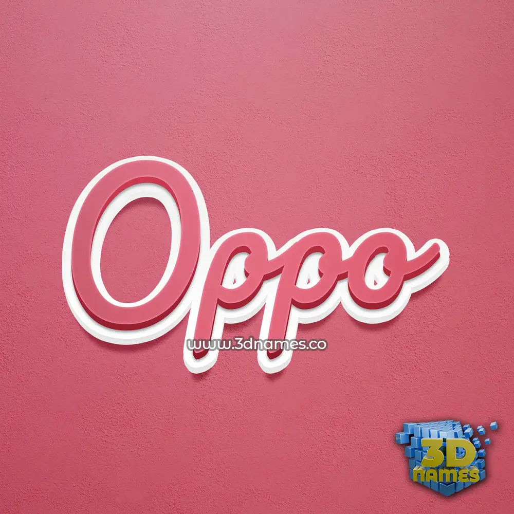 oppo in Red Scribble style - 3D name wallpaper