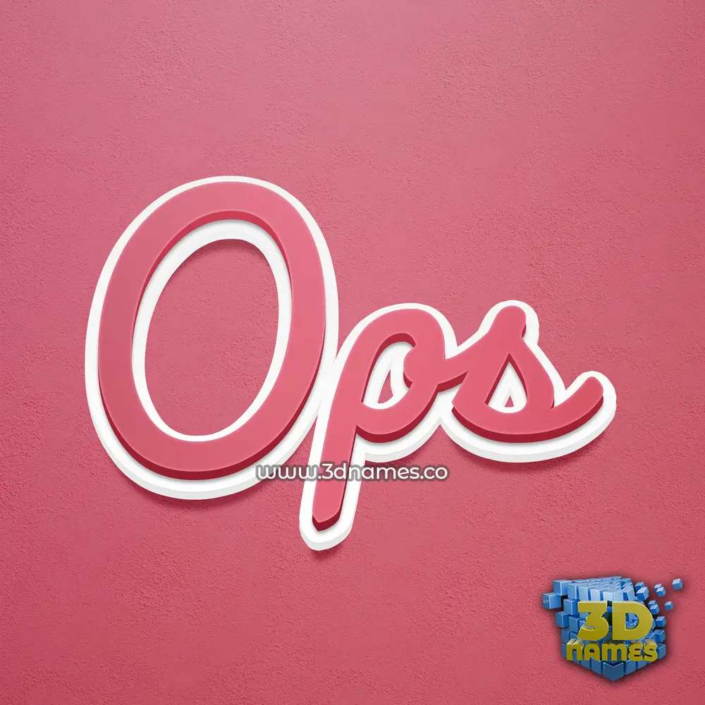 ops in Red Scribble style - 3D name wallpaper