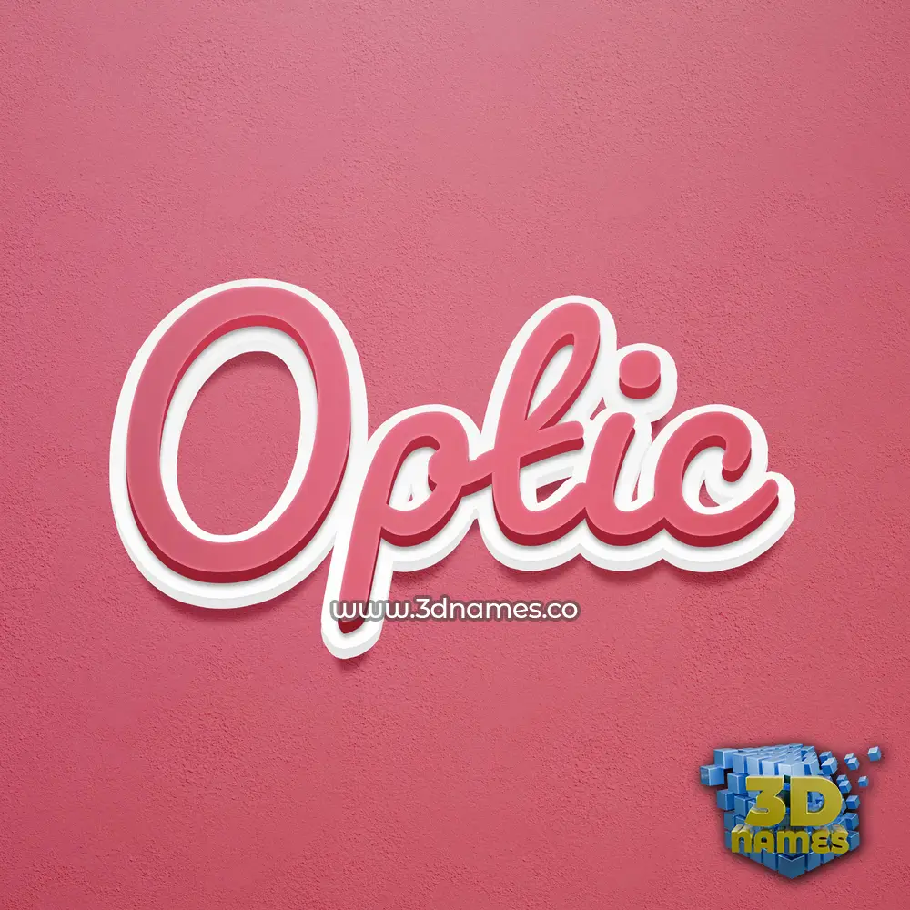 optic in Red Scribble style - 3D name wallpaper
