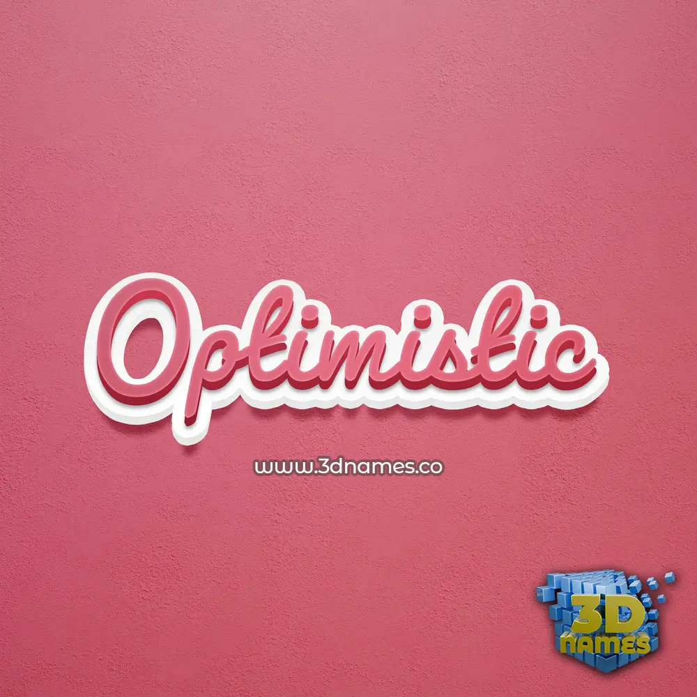 optimistic in Red Scribble style - 3D name wallpaper