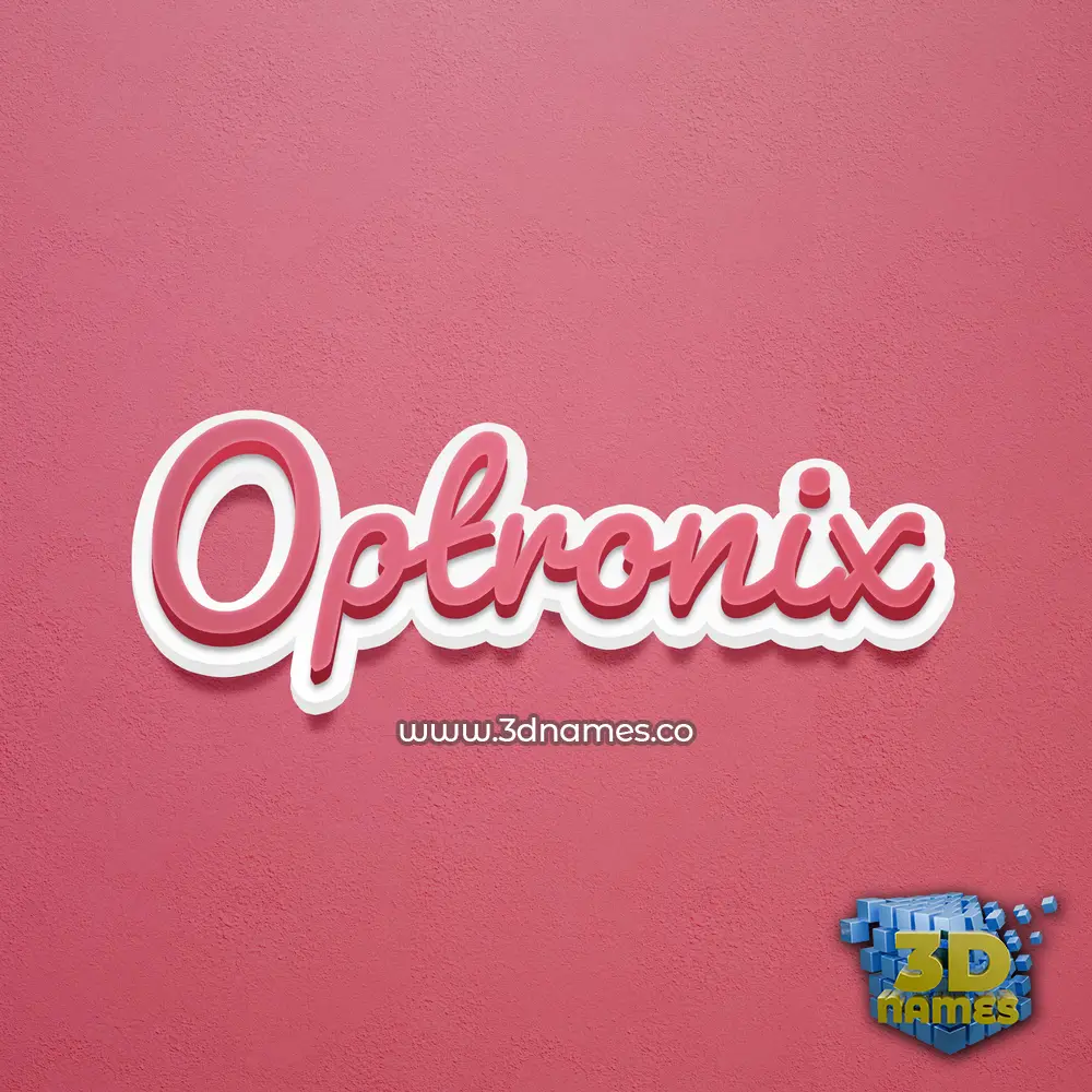 optronix in Red Scribble style - 3D name wallpaper