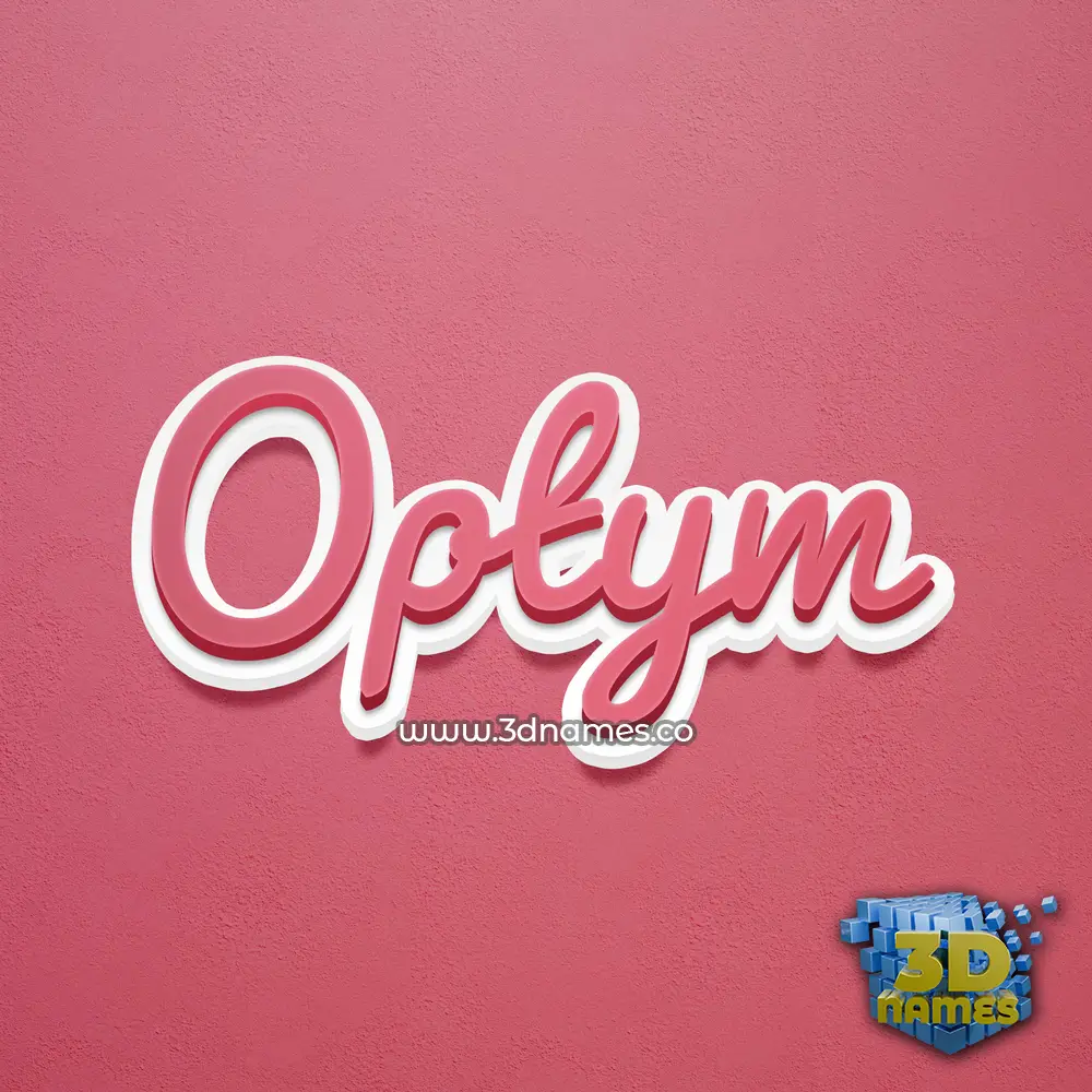 optym in Red Scribble style - 3D name wallpaper