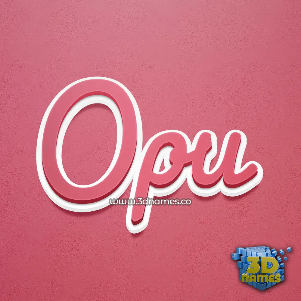 opu in Red Scribble style - 3D name wallpaper