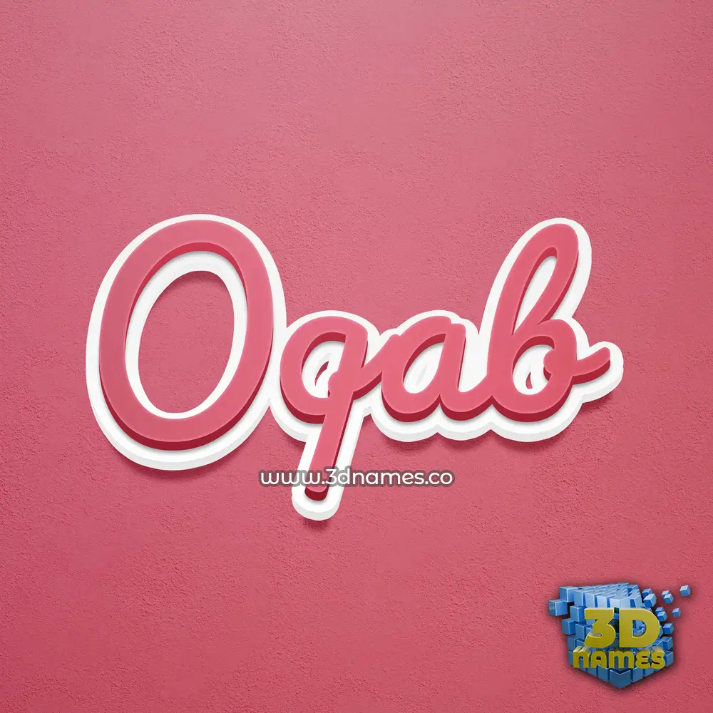 oqab in Red Scribble style - 3D name wallpaper