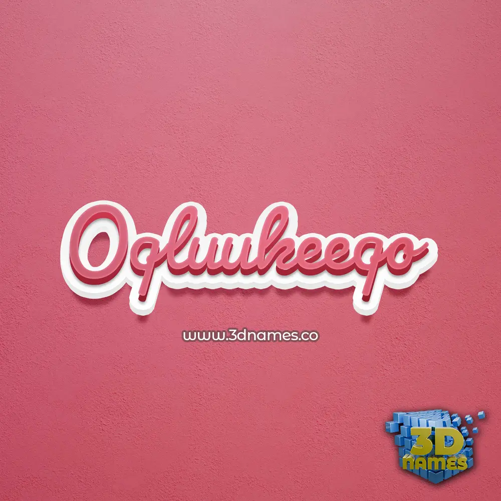 oqluukeeqo in Red Scribble style - 3D name wallpaper