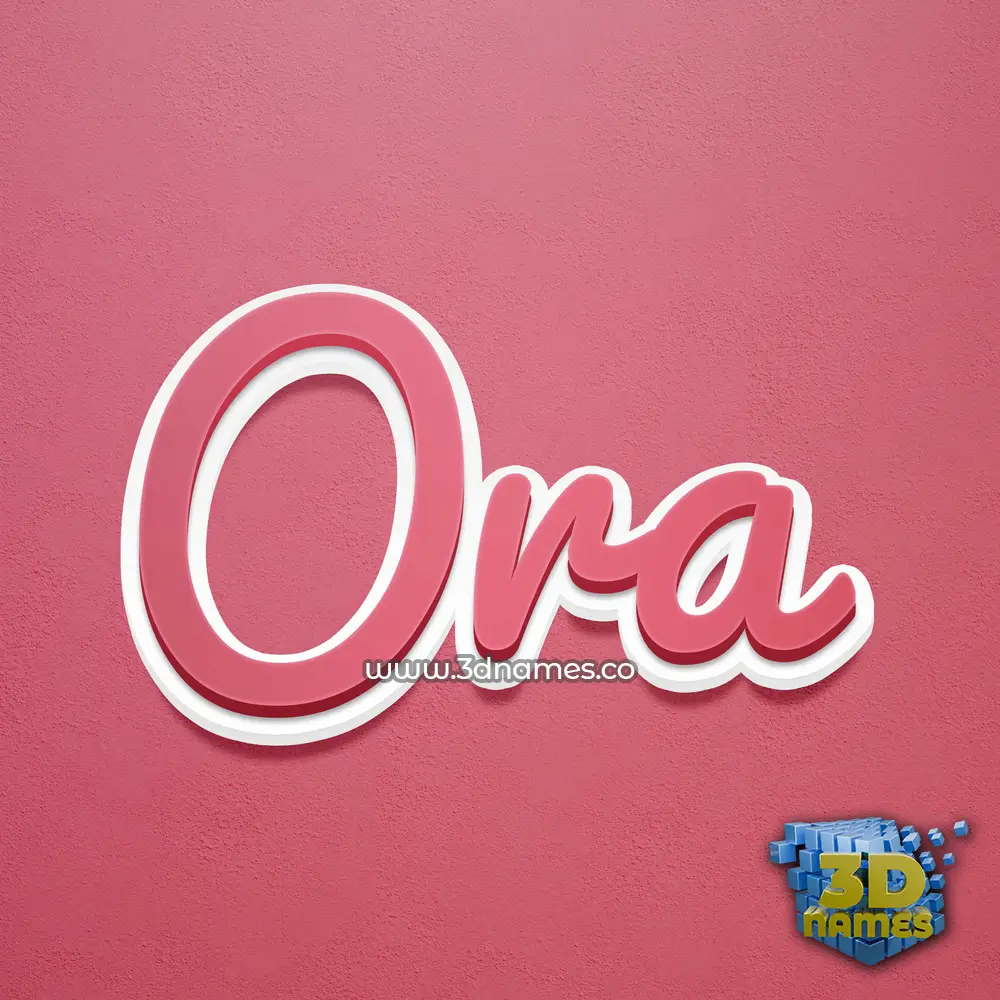 ora in Red Scribble style - 3D name wallpaper