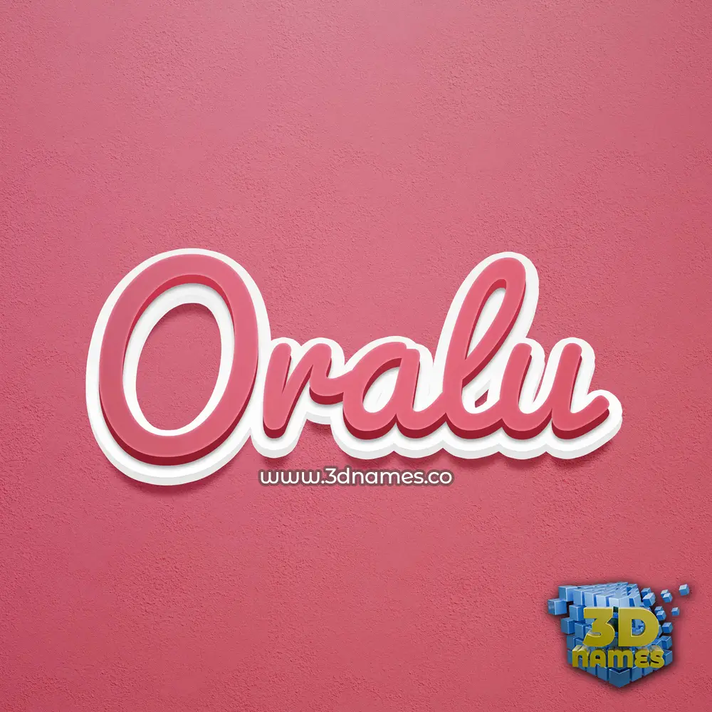 oralu in Red Scribble style - 3D name wallpaper