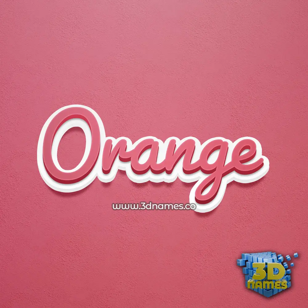orange in Red Scribble style - 3D name wallpaper