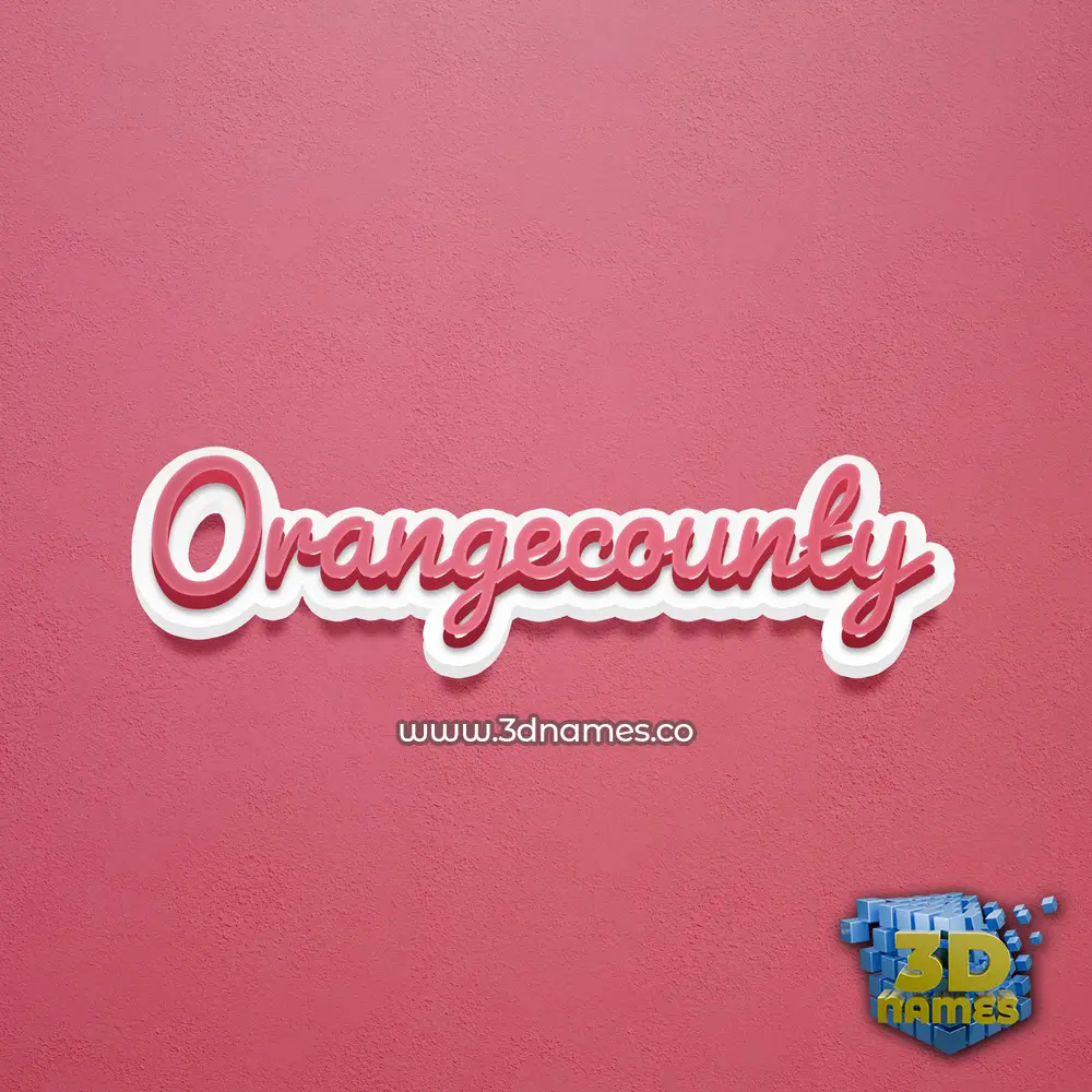 orangecounty in Red Scribble style - 3D name wallpaper