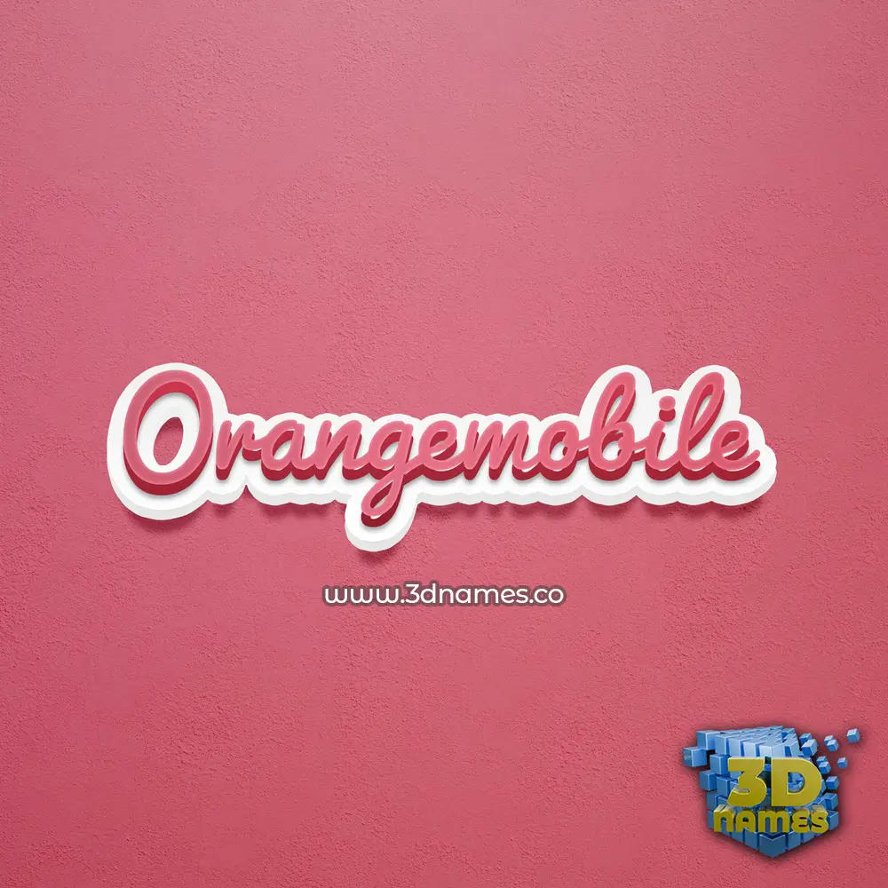 orangemobile in Red Scribble style - 3D name wallpaper