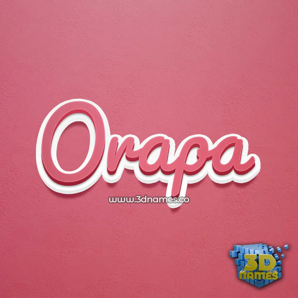 orapa in Red Scribble style - 3D name wallpaper