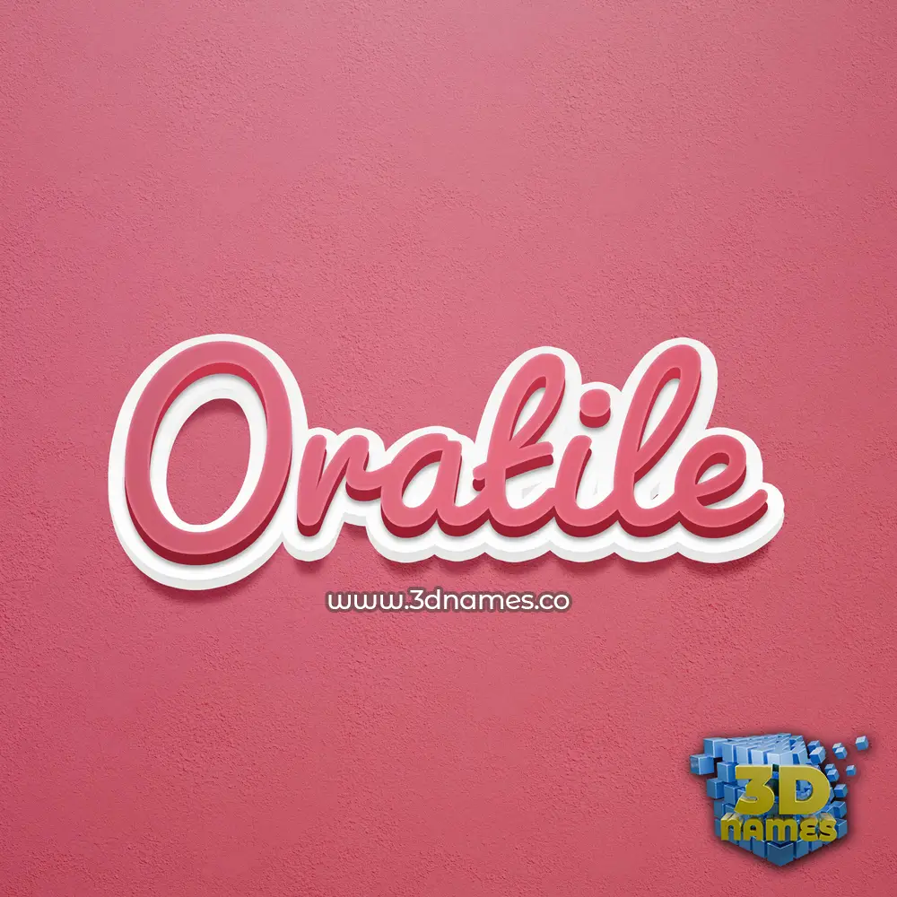 oratile in Red Scribble style - 3D name wallpaper