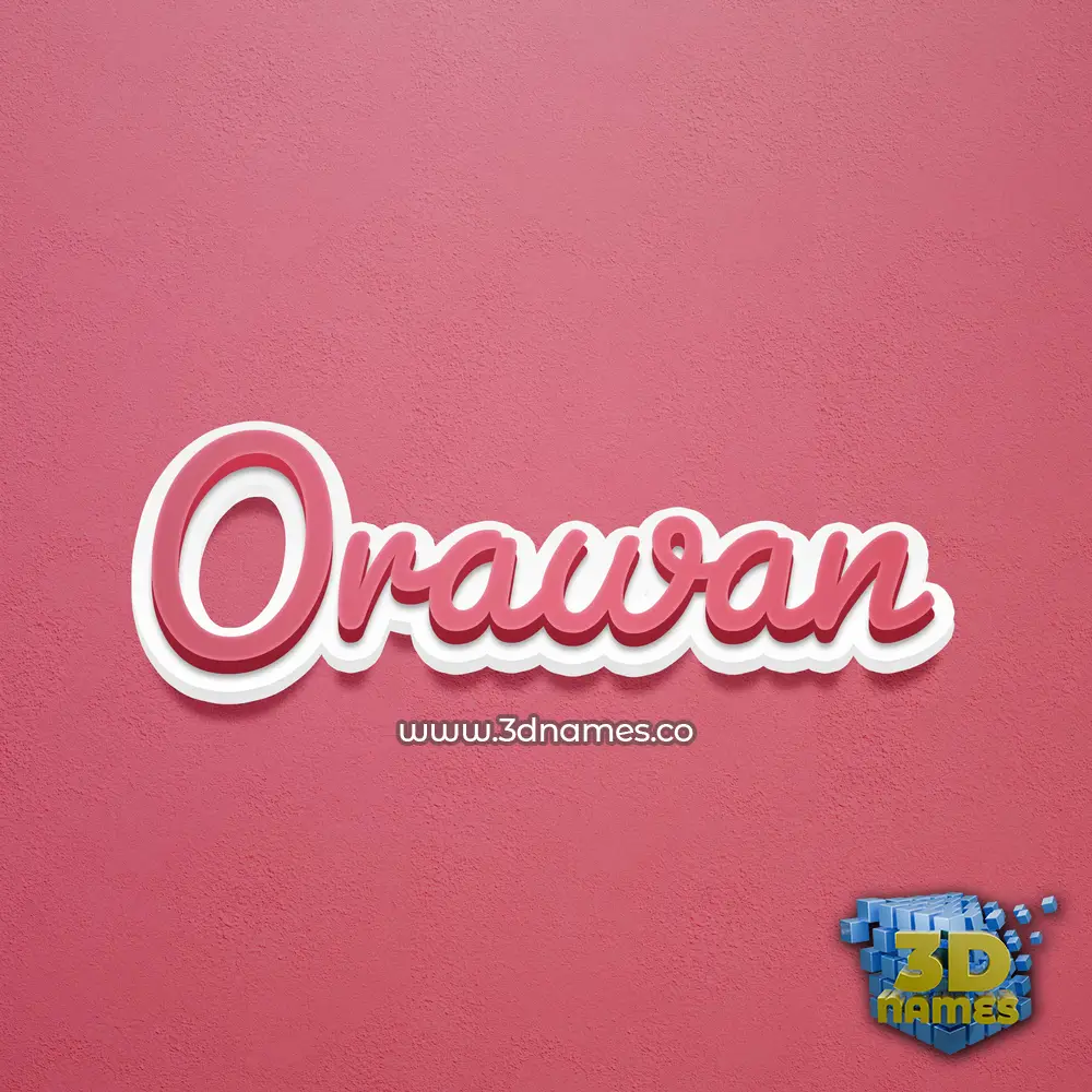 orawan in Red Scribble style - 3D name wallpaper