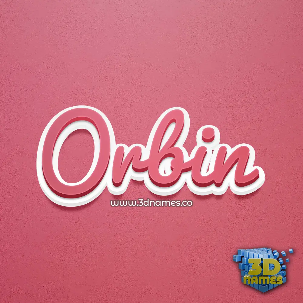 orbin in Red Scribble style - 3D name wallpaper