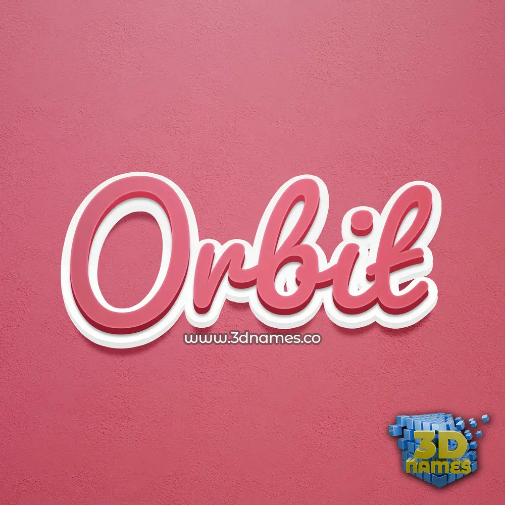 orbit in Red Scribble style - 3D name wallpaper