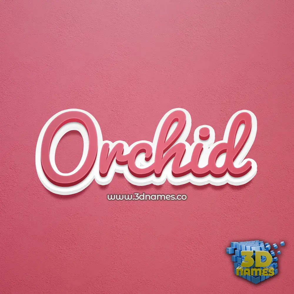 orchid in Red Scribble style - 3D name wallpaper