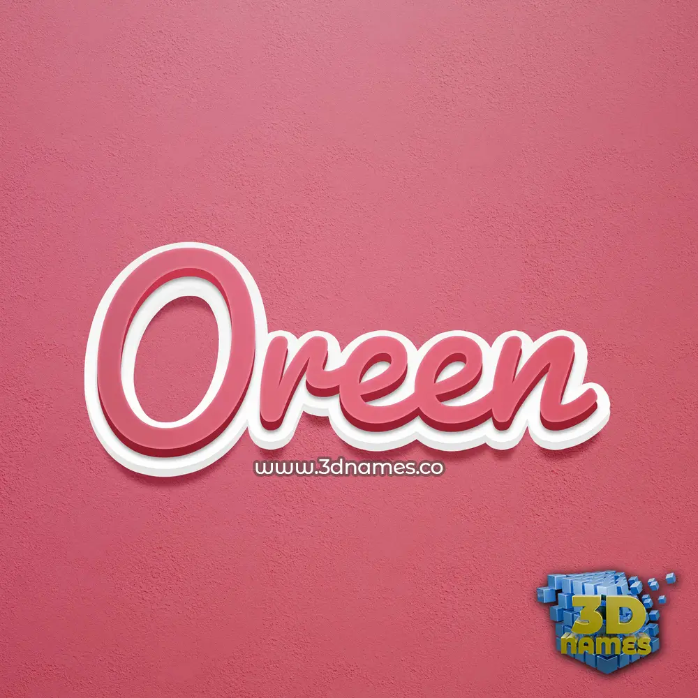 oreen in Red Scribble style - 3D name wallpaper