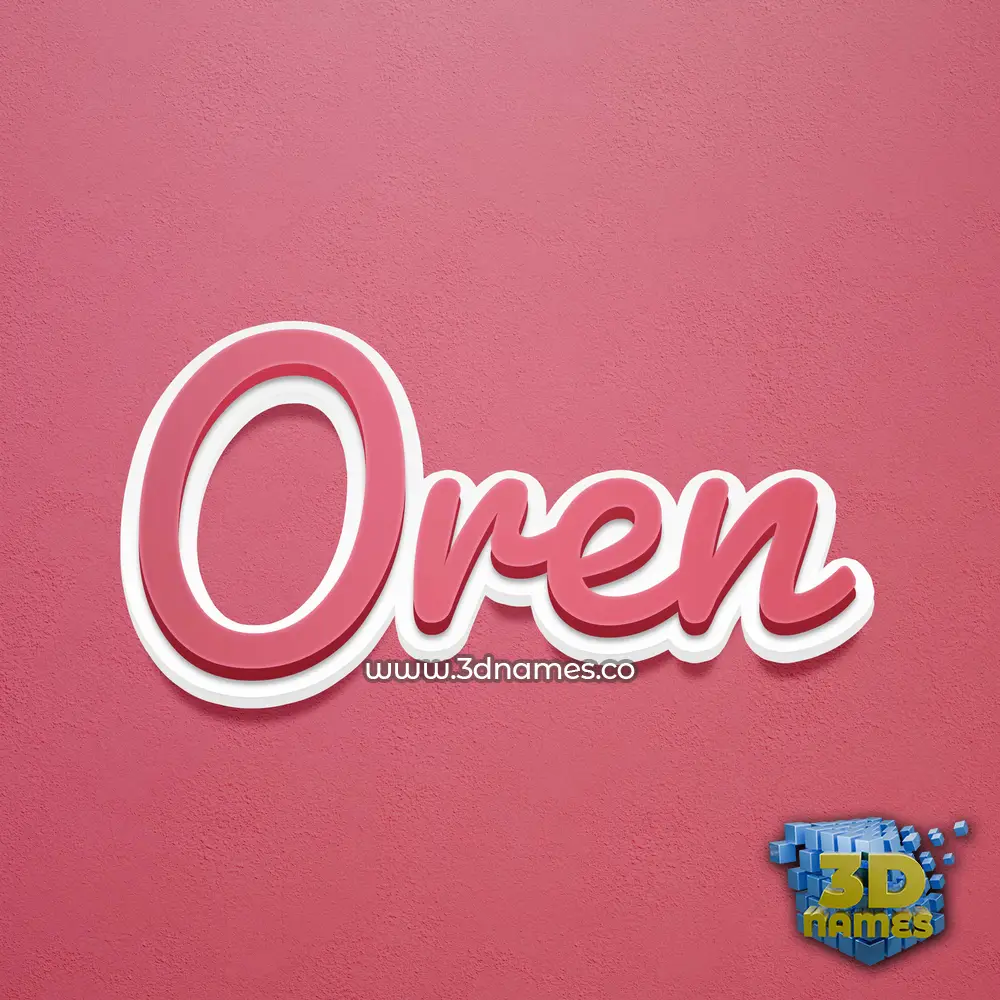 oren in Red Scribble style - 3D name wallpaper