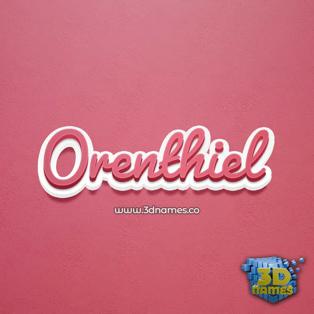 orenthiel in Red Scribble style - 3D name wallpaper