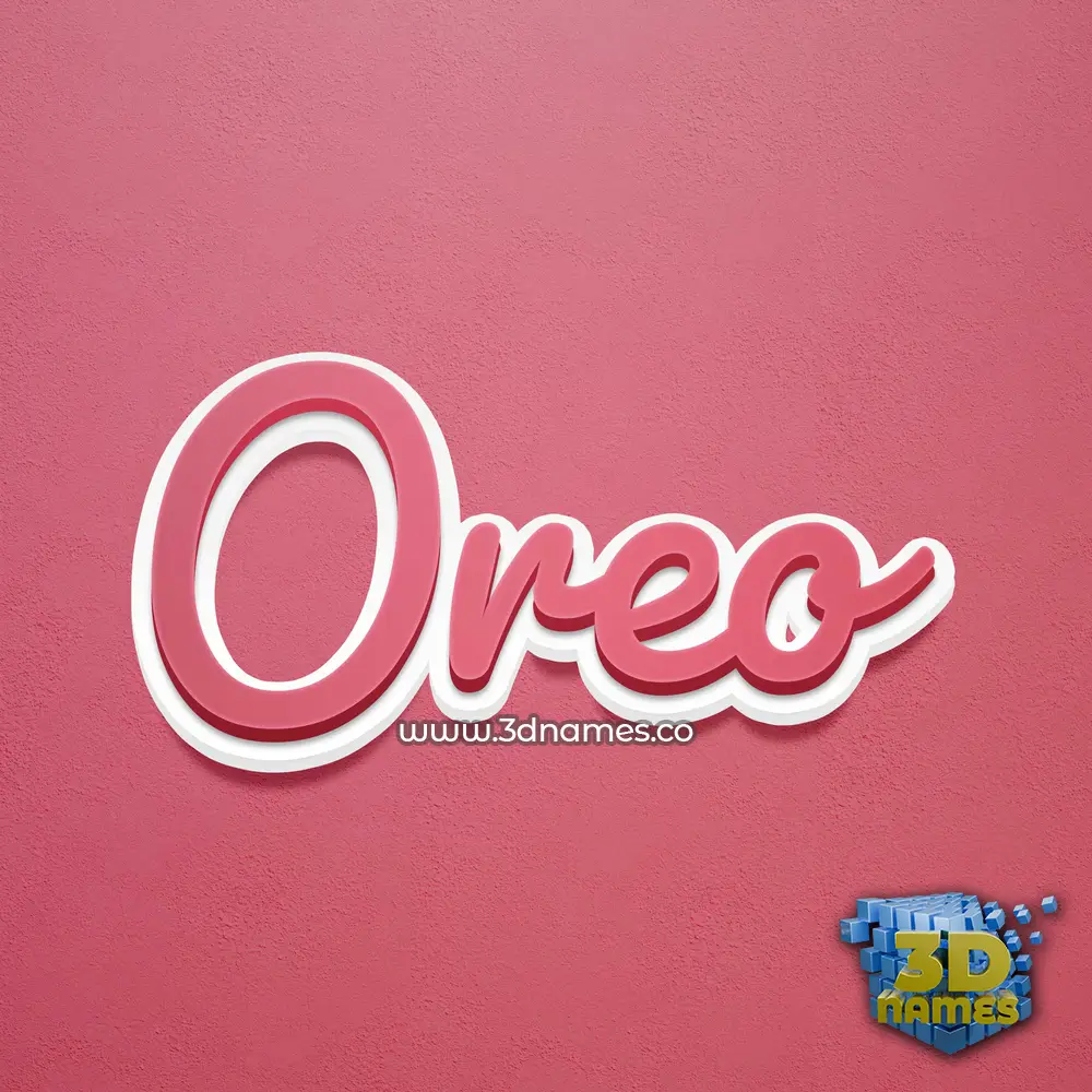 oreo in Red Scribble style - 3D name wallpaper