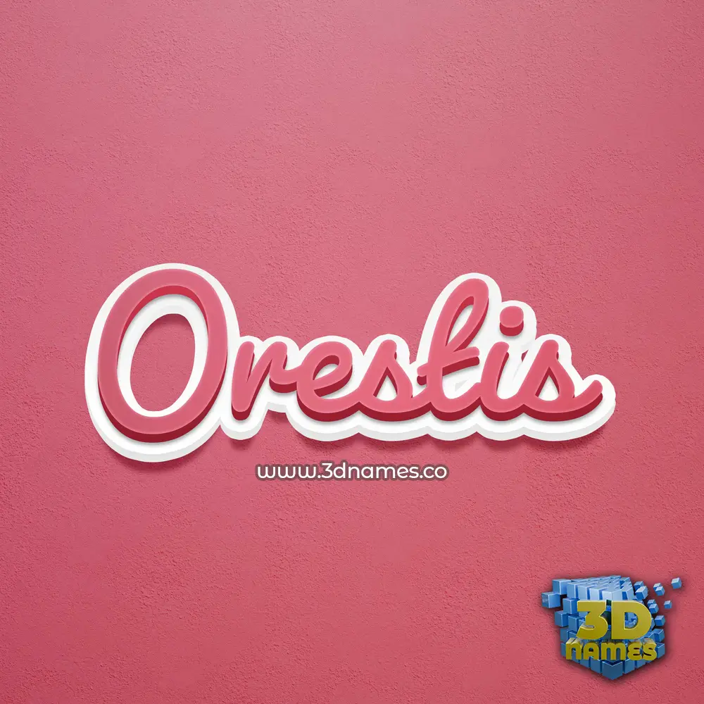 orestis in Red Scribble style - 3D name wallpaper