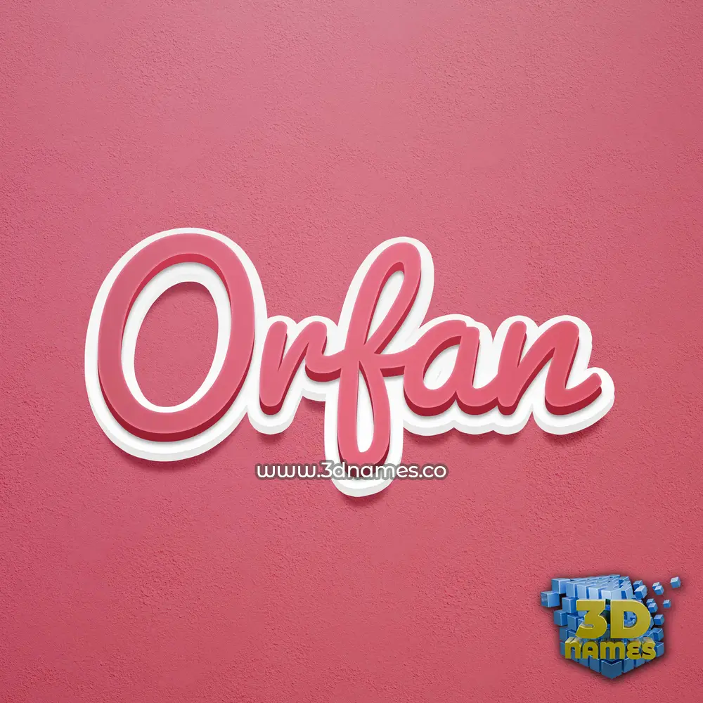 orfan in Red Scribble style - 3D name wallpaper
