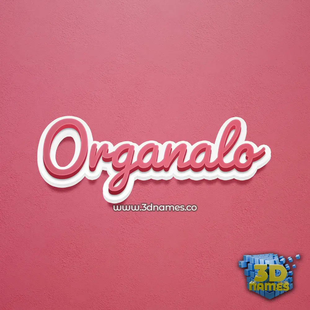 organalo in Red Scribble style - 3D name wallpaper