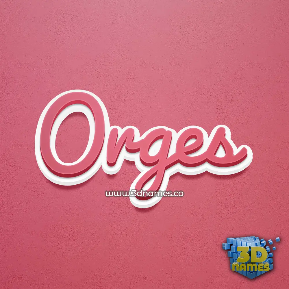 orges in Red Scribble style - 3D name wallpaper