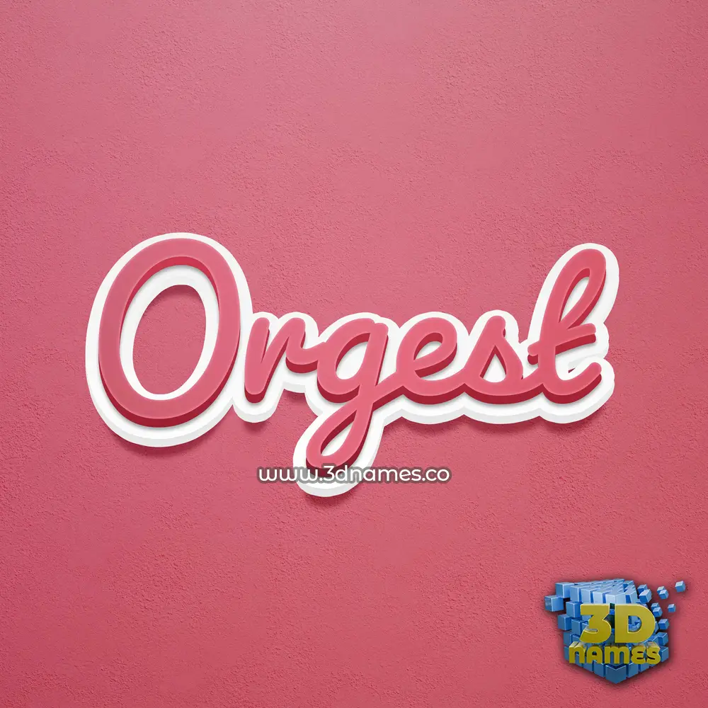 orgest in Red Scribble style - 3D name wallpaper