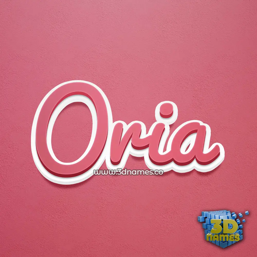 oria in Red Scribble style - 3D name wallpaper
