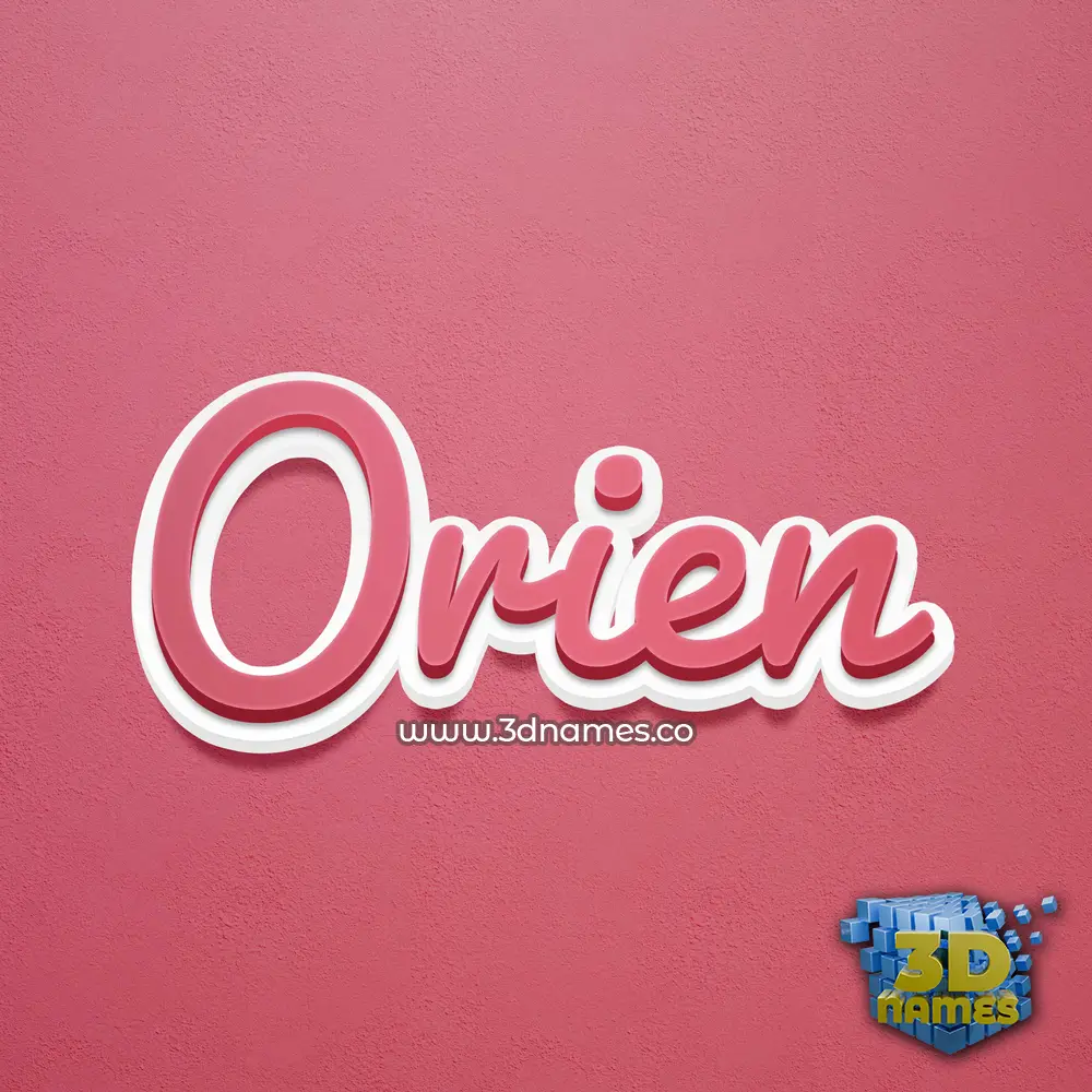 orien in Red Scribble style - 3D name wallpaper