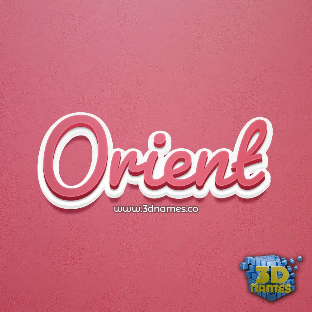 orient in Red Scribble style - 3D name wallpaper