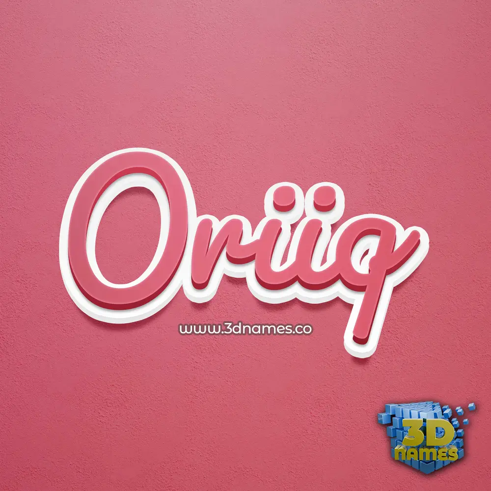 oriiq in Red Scribble style - 3D name wallpaper