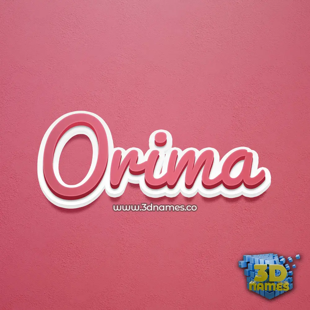 orima in Red Scribble style - 3D name wallpaper