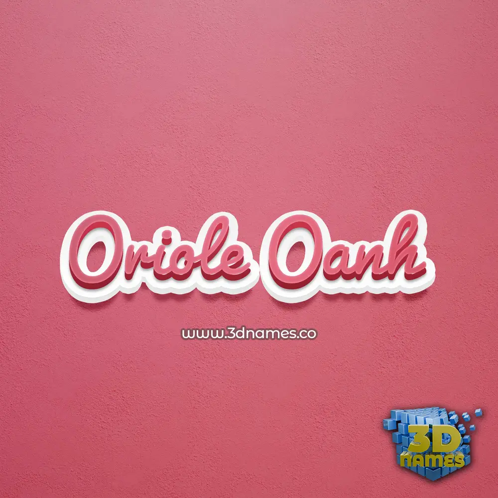 oriole oanh in Red Scribble style - 3D name wallpaper