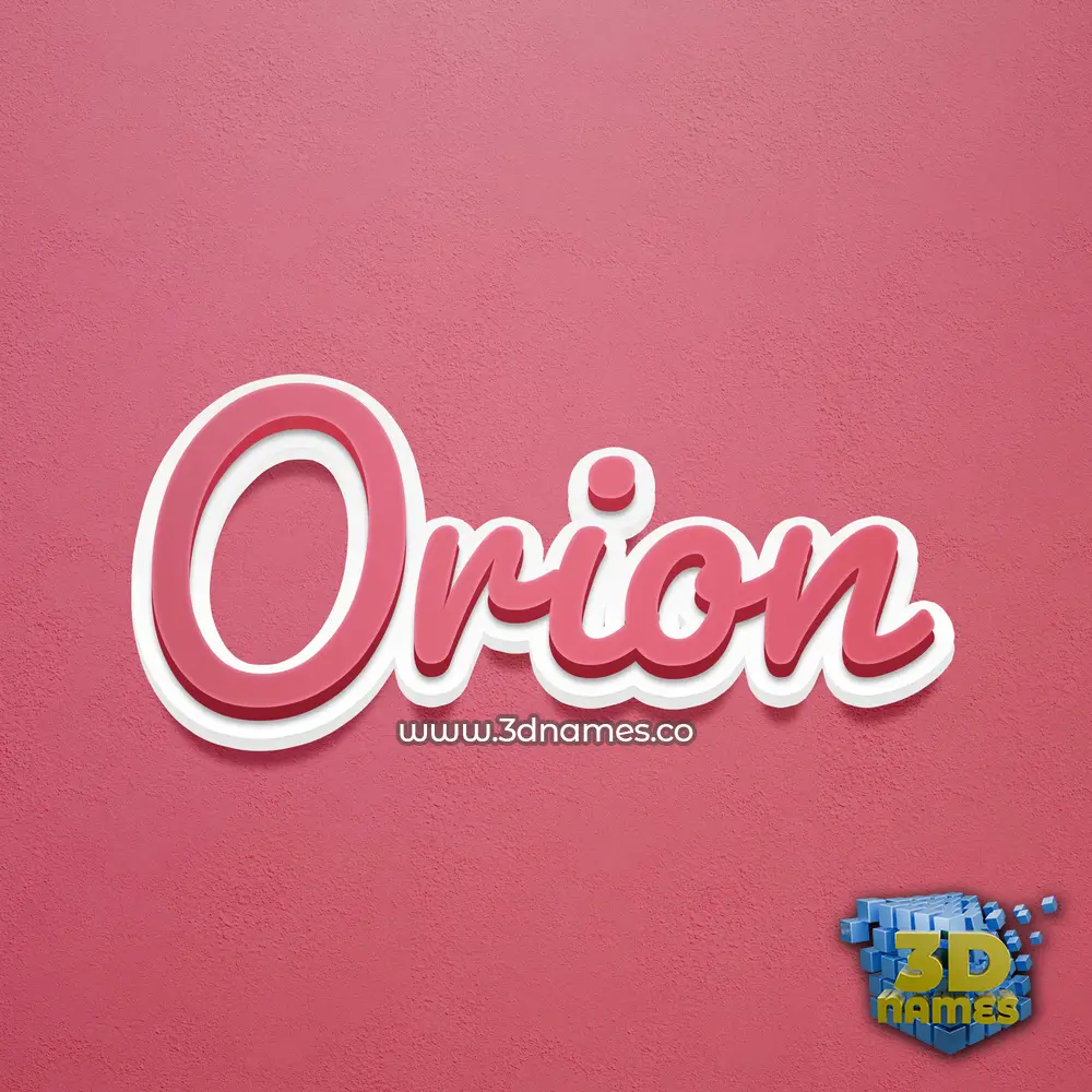 orion in Red Scribble style - 3D name wallpaper