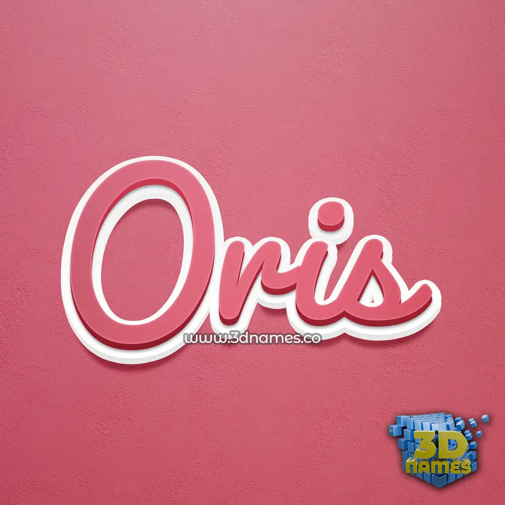 oris in Red Scribble style - 3D name wallpaper