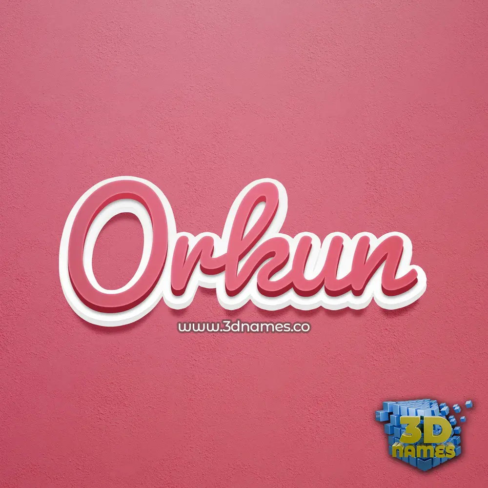 orkun in Red Scribble style - 3D name wallpaper