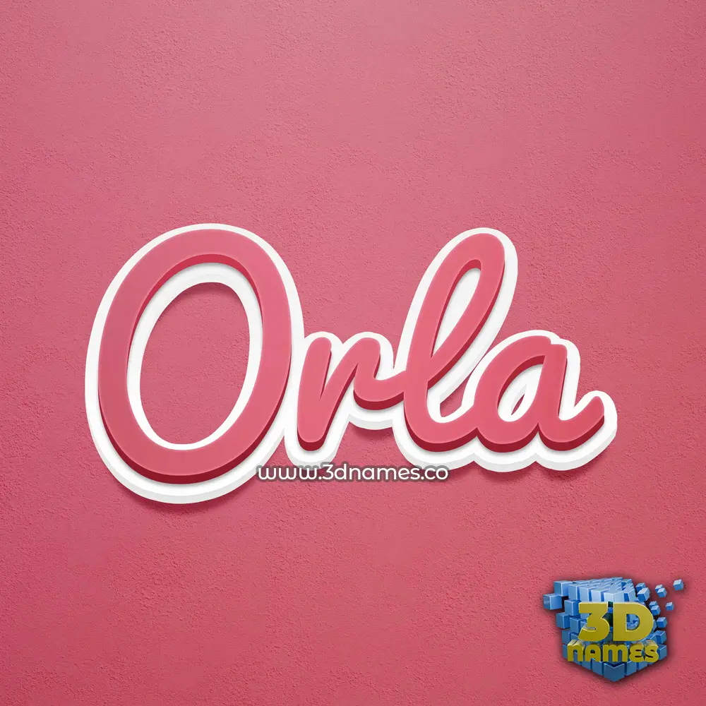 orla in Red Scribble style - 3D name wallpaper