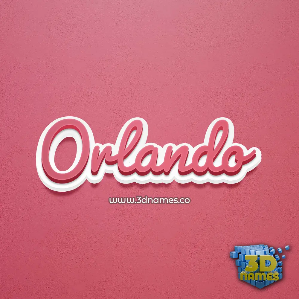orlando in Red Scribble style - 3D name wallpaper