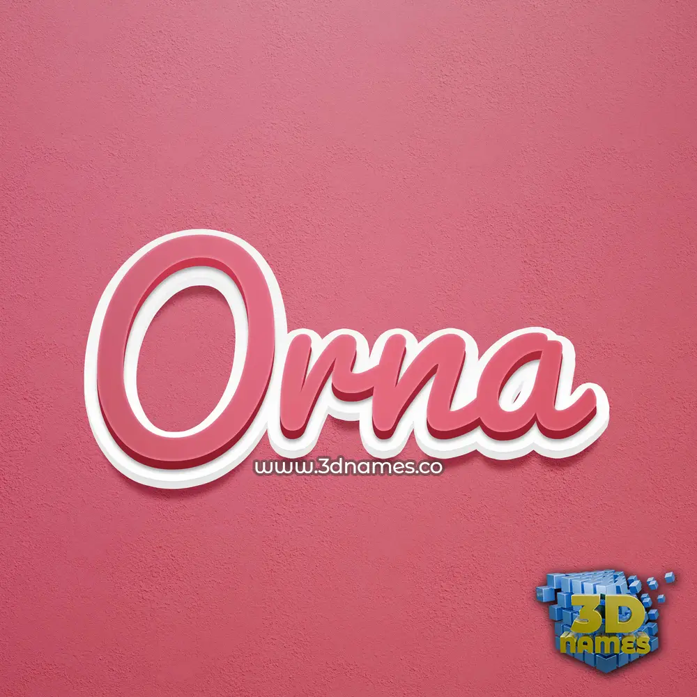 orna in Red Scribble style - 3D name wallpaper