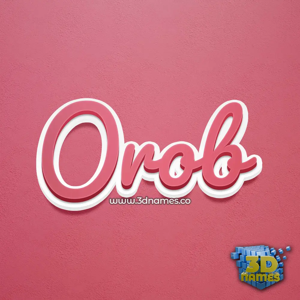 orob in Red Scribble style - 3D name wallpaper