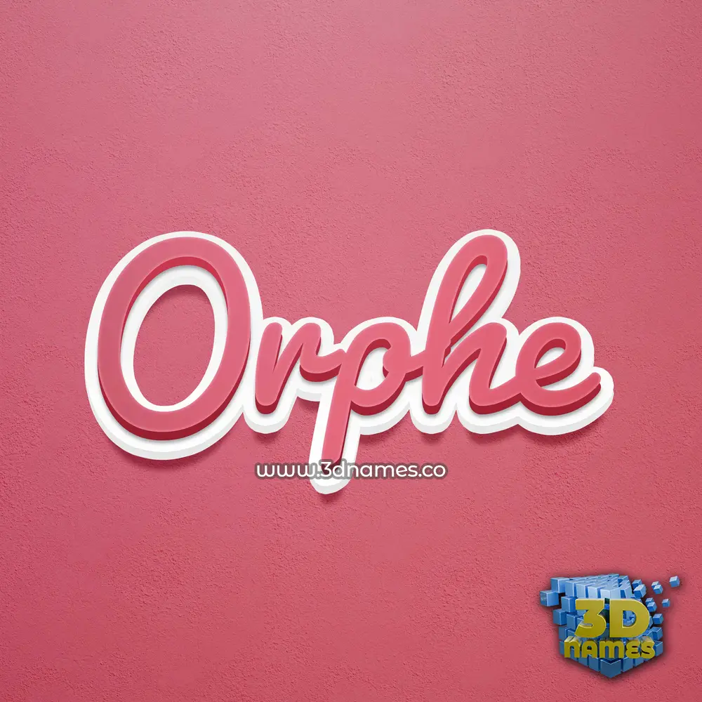 orphe in Red Scribble style - 3D name wallpaper