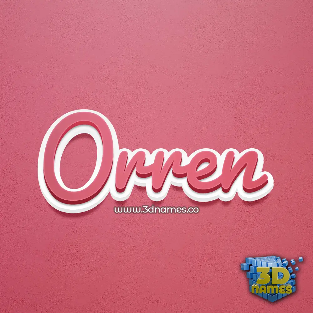 orren in Red Scribble style - 3D name wallpaper