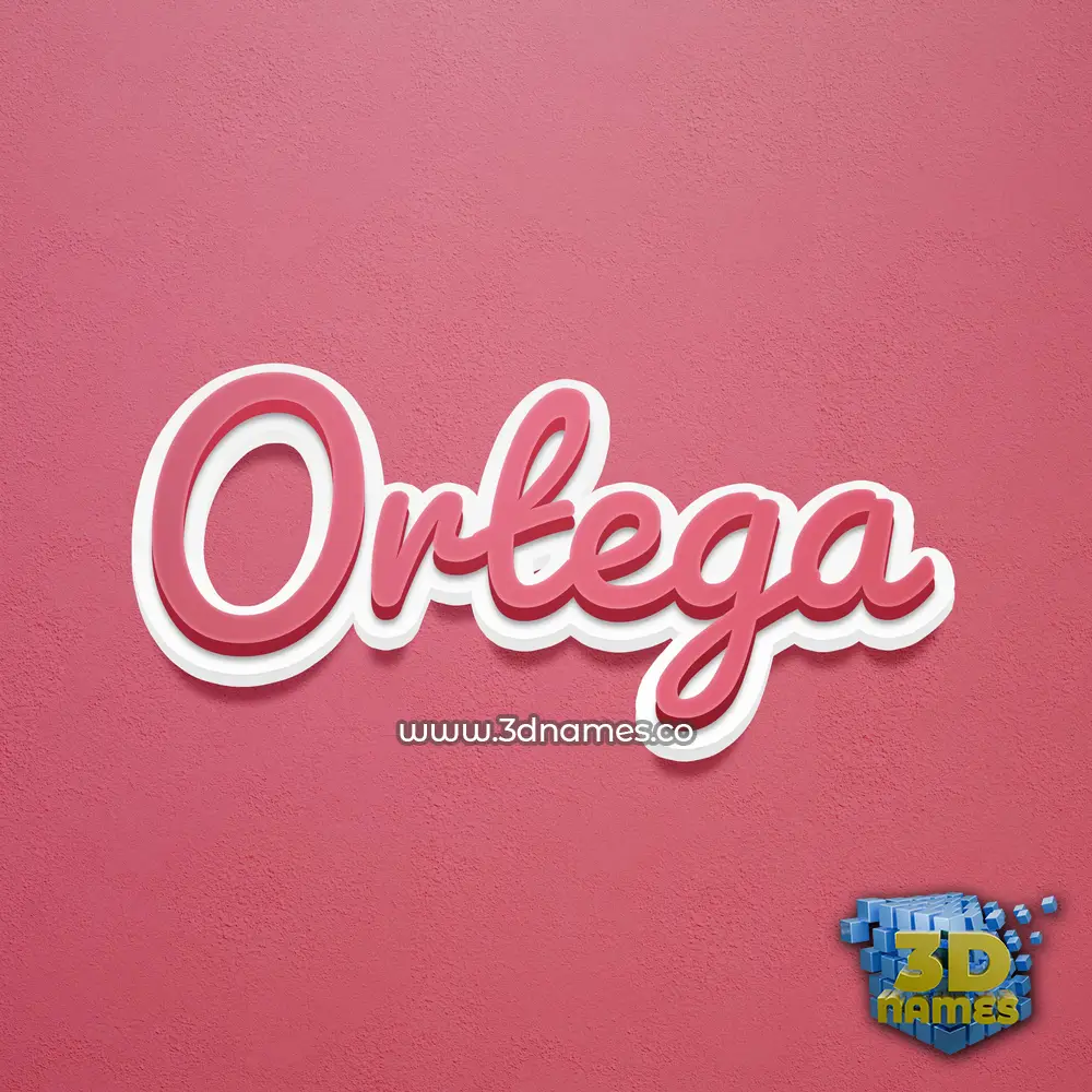 ortega in Red Scribble style - 3D name wallpaper