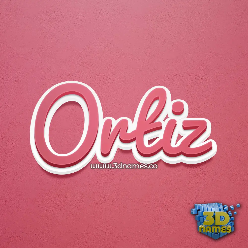 ortiz in Red Scribble style - 3D name wallpaper