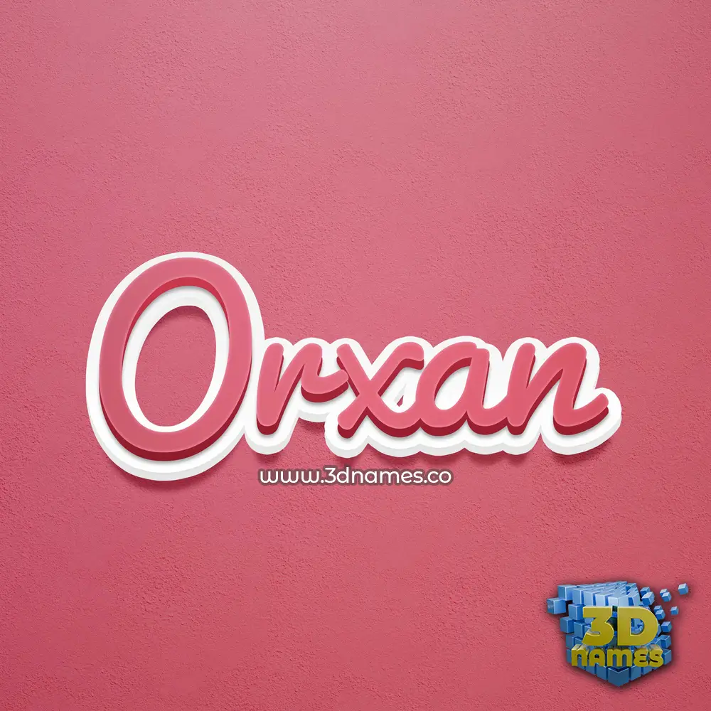 orxan in Red Scribble style - 3D name wallpaper